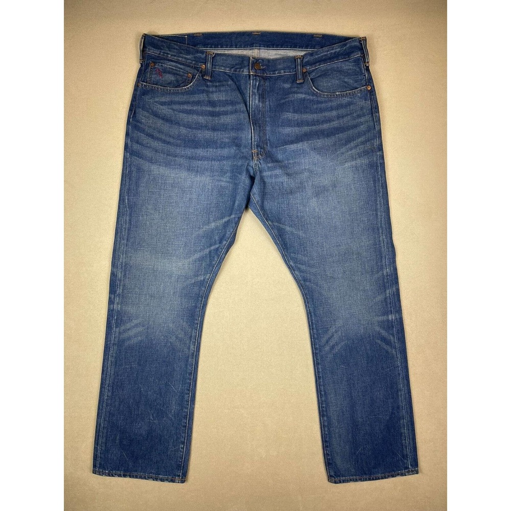 Polo Ralph Lauren Jeans Adult 42/30 Blue Slim Straight Fit Denim Designer Mens